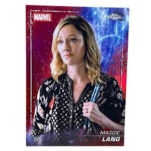 2025 Topps Chrome Marvel Studios Maggie Lang #S-93 Red Refractor The Snap 2/5